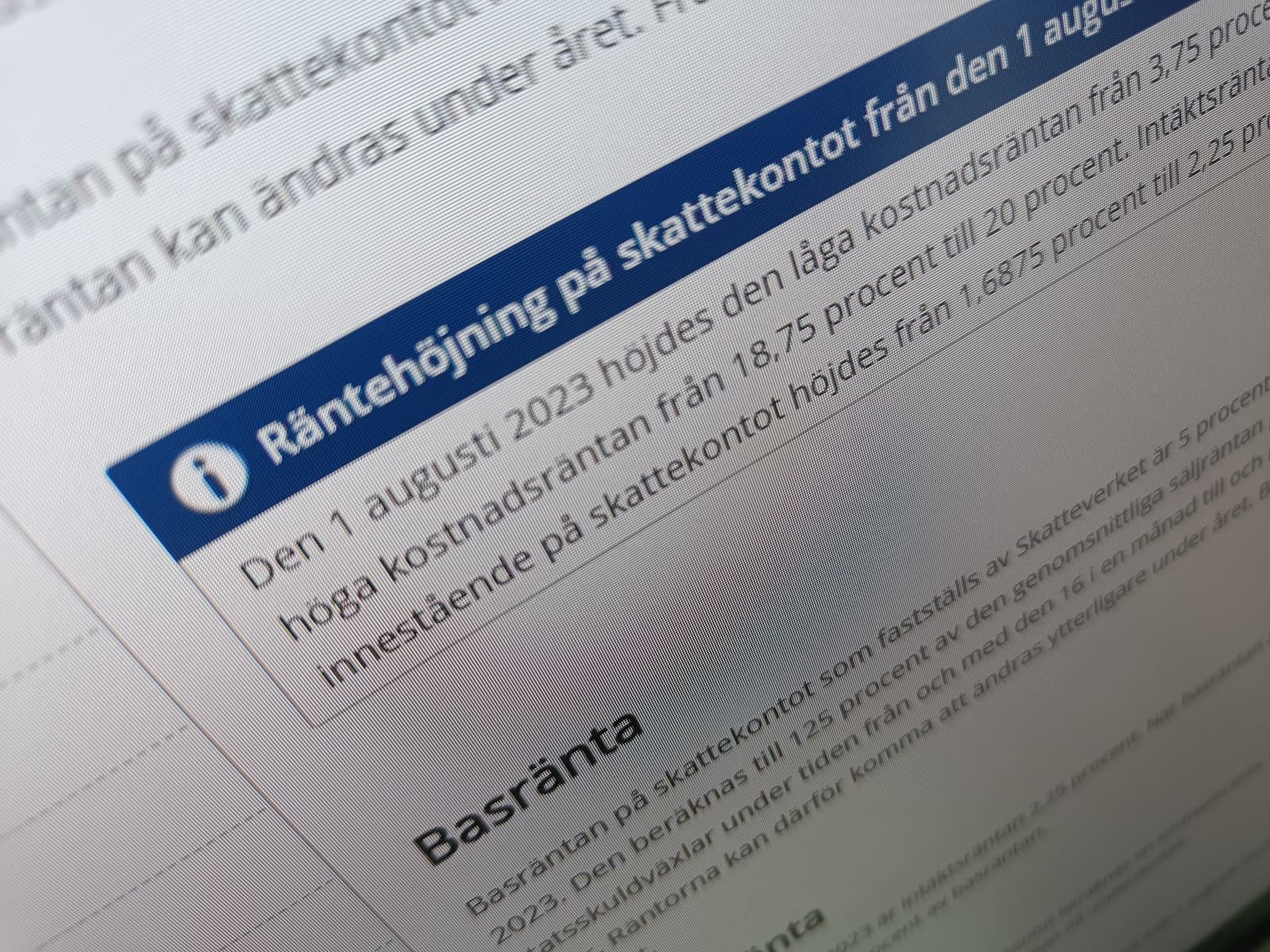 Höjd ränta på skattekontot Ekonomieffekt